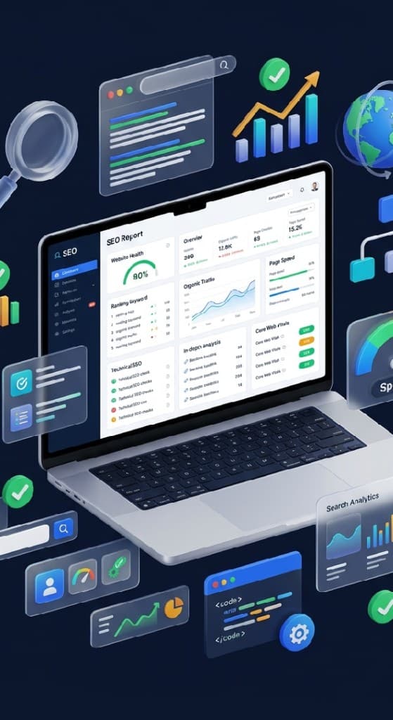 SEO audit dashboard illustration
